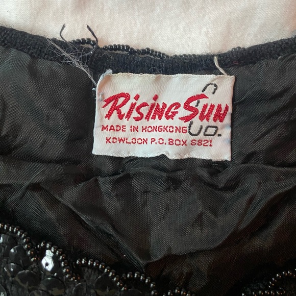 Vintage 1960s black sequin beaded top with beaded fringe. Excellent condition. - Picture 6 of 6